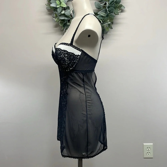 Victoria’s Secret Slip Dress Lingerie Sheer Lace Lined Demi Bra Bustier 36D - Picture 3 of 16